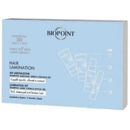 Biopoint Kit Laminazione Shampoo,Maschera,Siero e Cristallo Gel