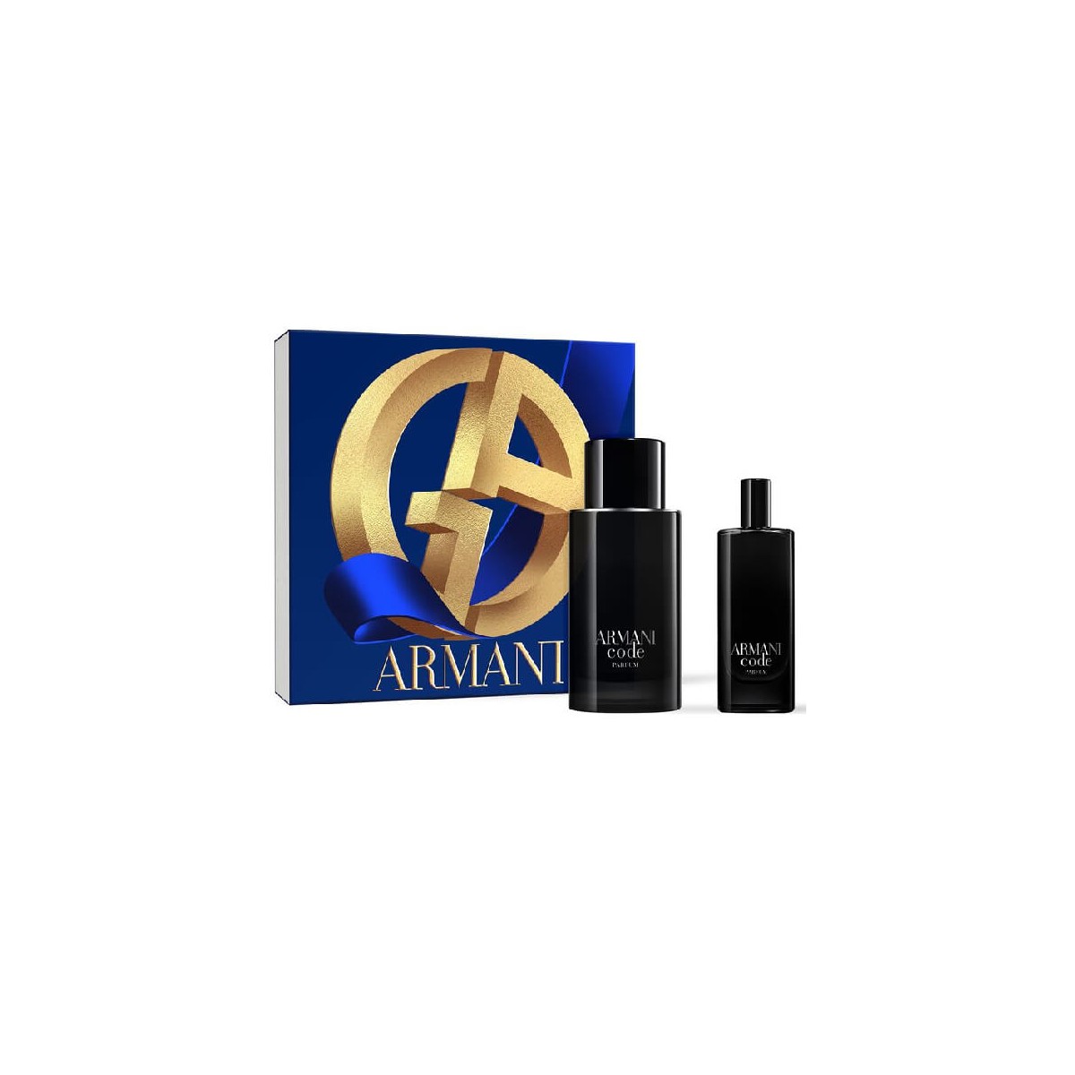 contiene: Armani Code Parfum spray da 75ml e la travel size eau de toilette spray da 15ml.