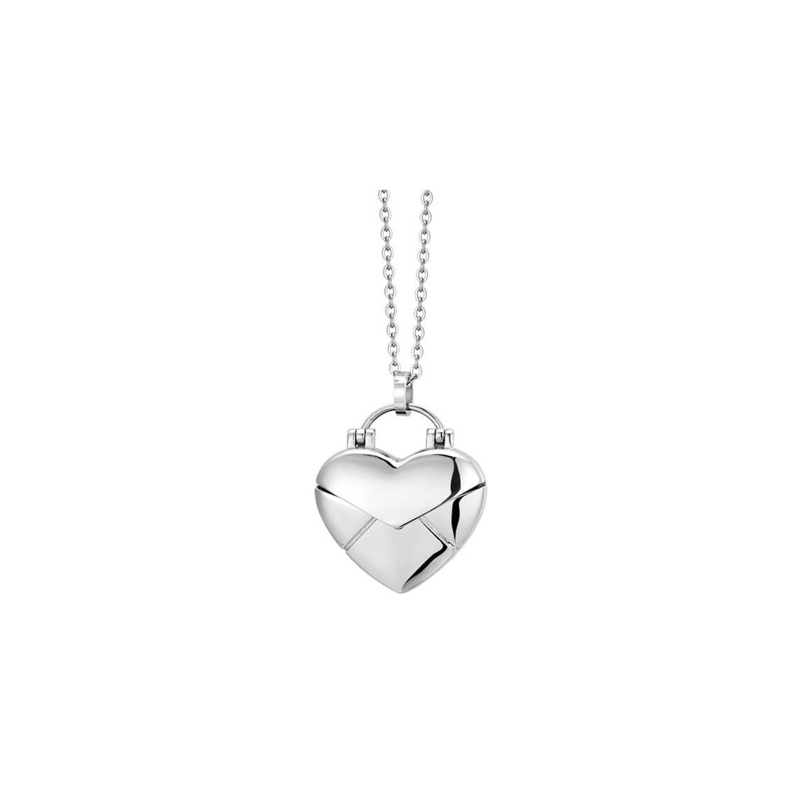 Collana da donna in argento con ciondolo a forma di cuore e lettera iniziale Q