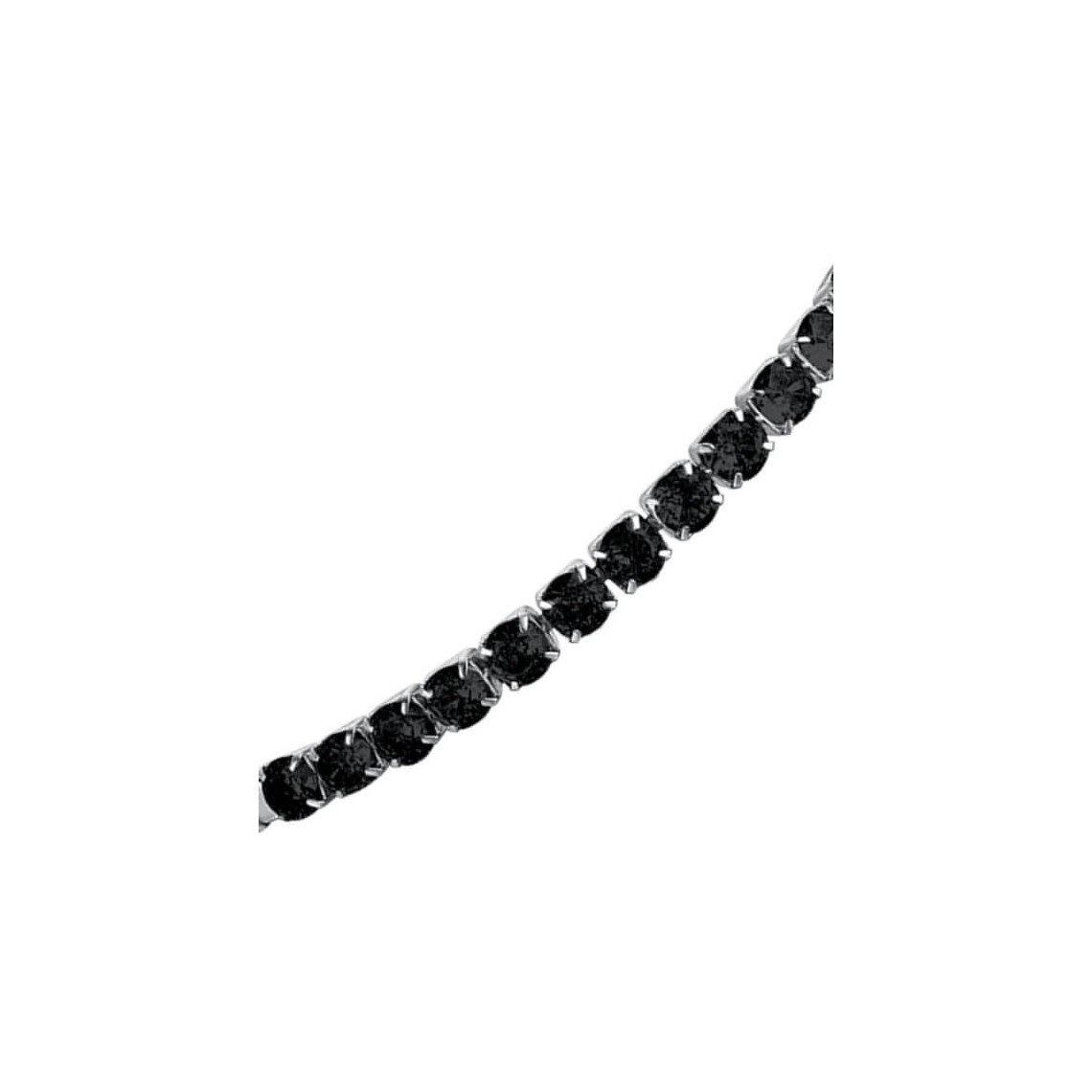 LUCA BARRA BRACCIALE UOMO IN ACCIAIO CON CRISTALLI NERI