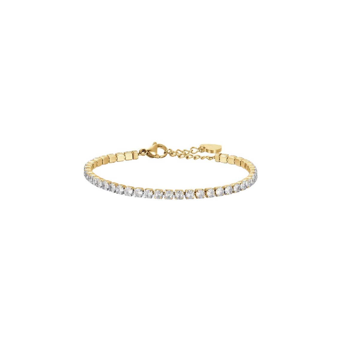 BRACCIALE TENNIS DONNA LUCA BARRA ACCIAIO ORO GOLD CON CRISTALLI