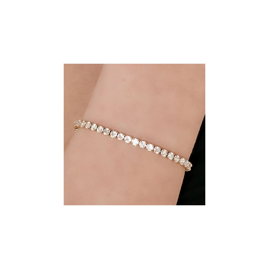 Luca Barra Bracciale Tennis Donna In Acciaio IP Gold Con Cristalli Bianchi - Referenza BK2362