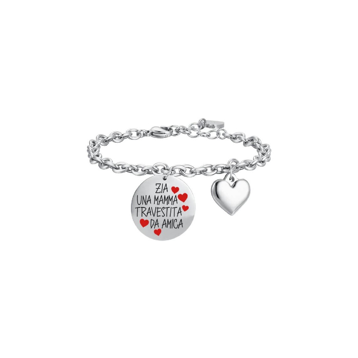 Luca Barra Bracciale Donna In Acciaio: Maglia Spessa 4 Mm, Lunghezza Regolabile 16,5+3 Cm, Modello BK2173
