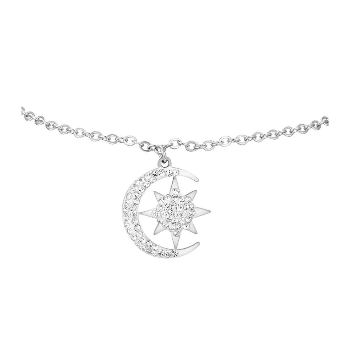 Luca Barra Bracciale Donna in Acciaio e IP Gold con Cuore Cristallo Bianco