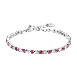 LUCA BARRA BRACCIALE TENNIS DONNA CRISTALLI ROSSI E BIANCHI