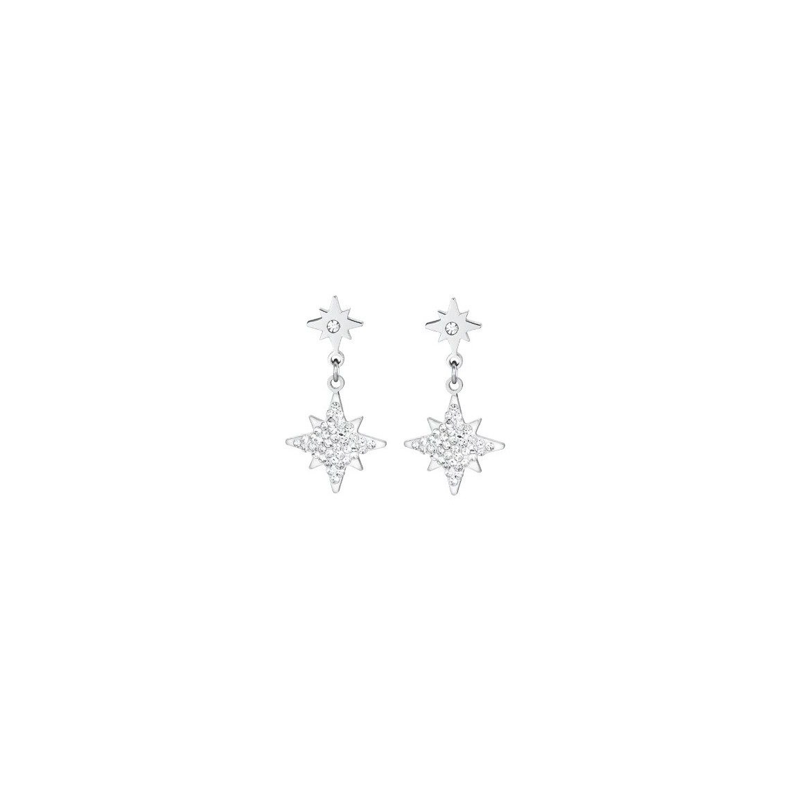 Orecchini A Pressione Laimons Argento 925 – Donna, Motivo Stella, Finitura Lucida, Diametro 12 Mm