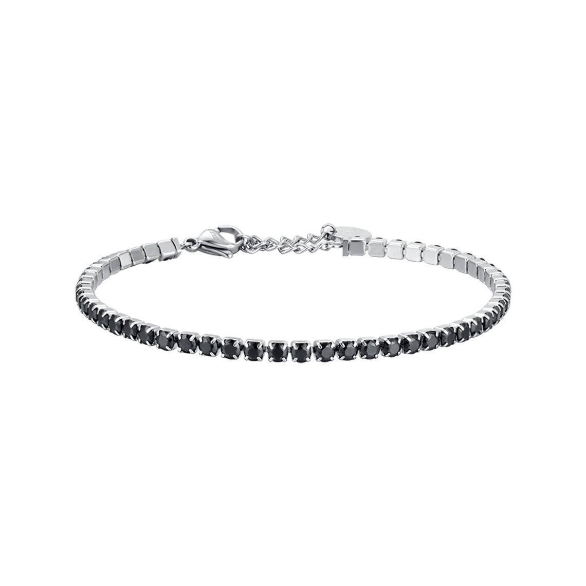 Luca Barra Bracciale Tennis da Uomo Acciaio con Cristalli Neri. La referenza è BA1479