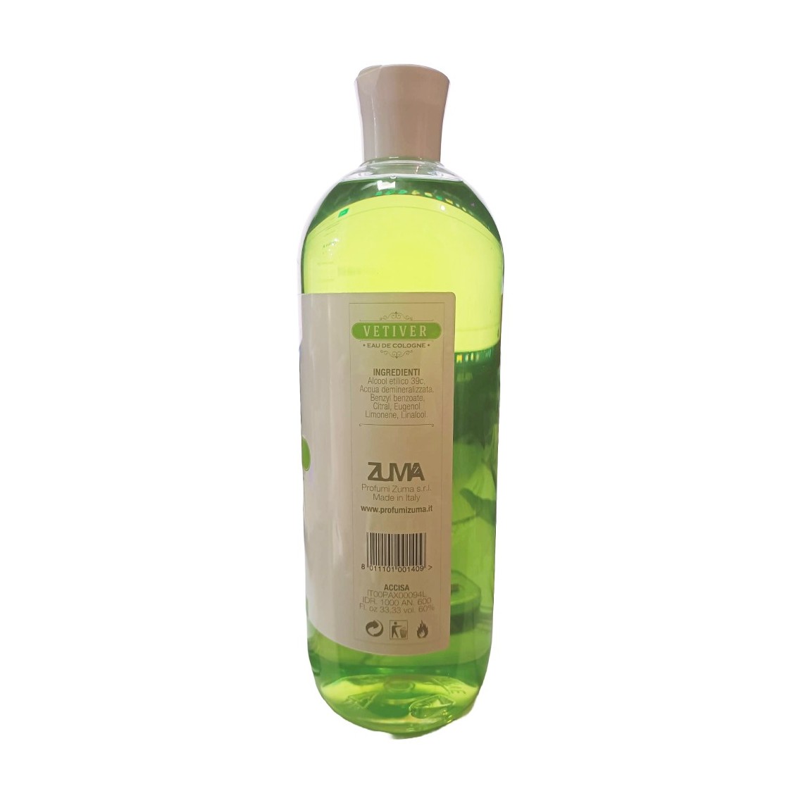 Zuma Vetiver Eau de Cologne 1 Litro | Fragranza Unisex