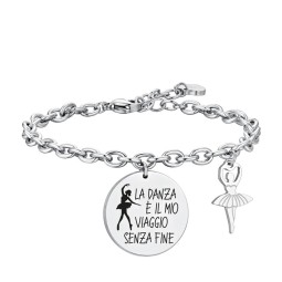 LUCA BARRA BRACCIALE DONNA IN ACCIAIO BALLERINA
