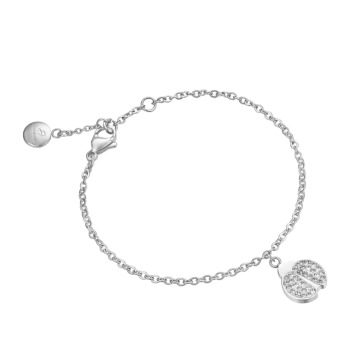 LUCA BARRA BRACCIALE DONNA IN ACCIAIO CON COCCINELLA E CRISTALLI BIANCHI