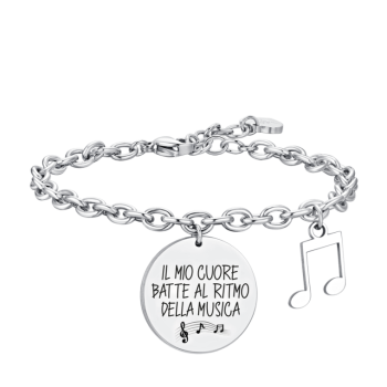 LUCA BARRA BRACCIALE DONNA IN ACCIAIO NOTA MUSICALE