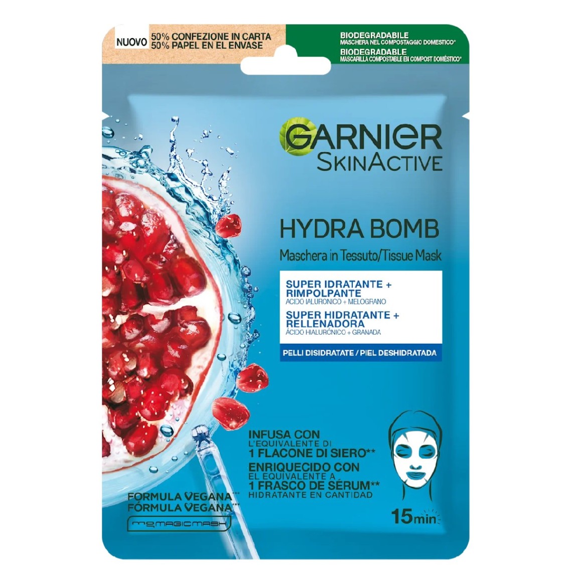 Garnier Hydra Bomb Melograno Maschera in Tessuto