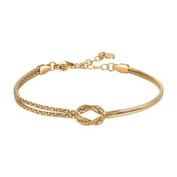 Luca Barra Bracciale in acciaio IP Gold con nodo BK2904