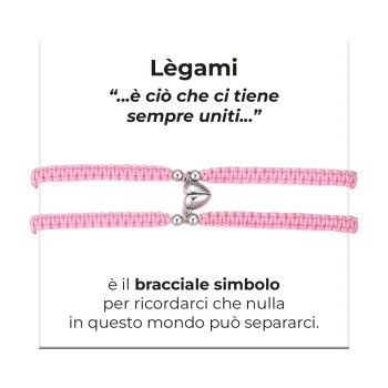 Luca Barra Bracciali in Corda Coreana Rosa Cuore Calamitato BK2941