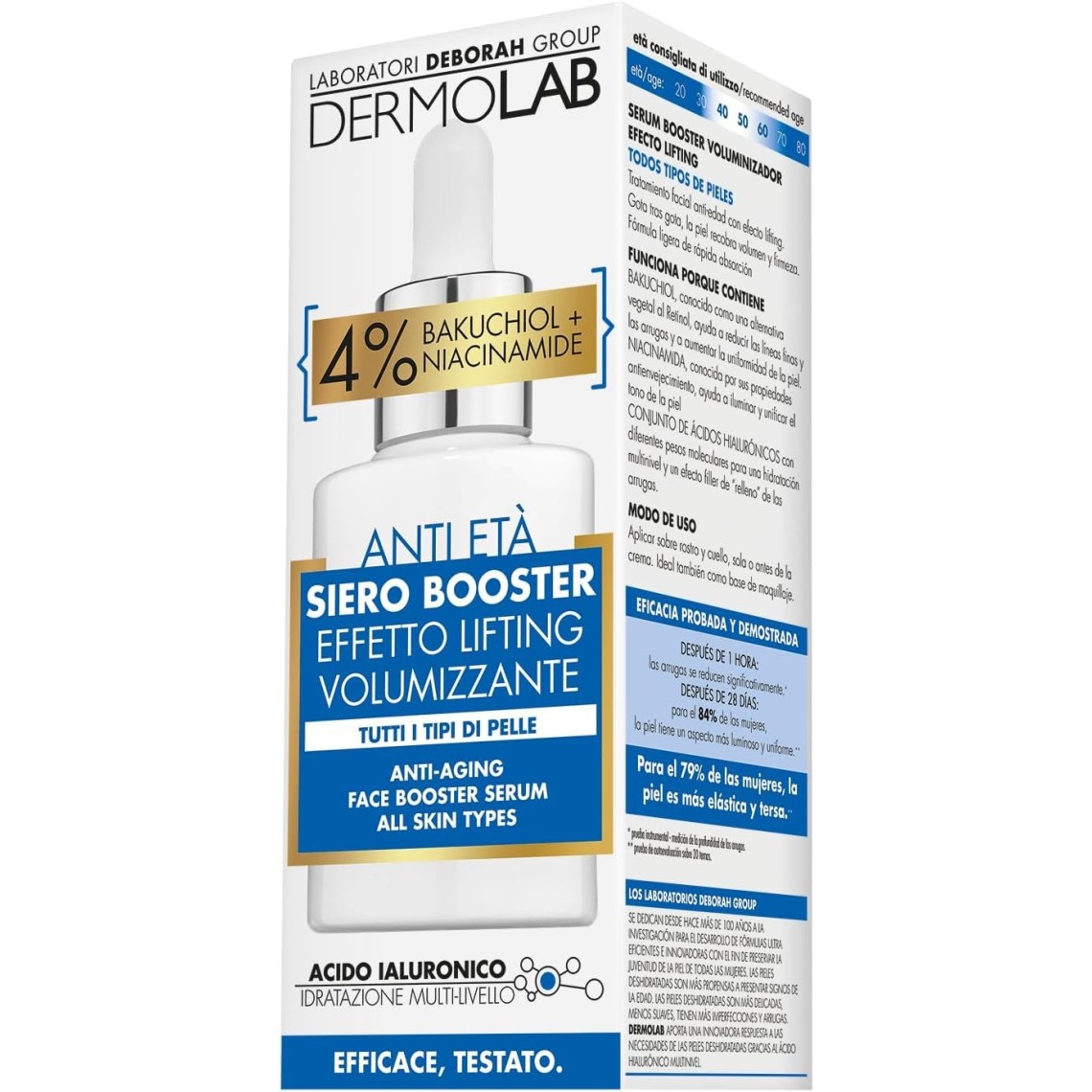 Dermolab Siero Viso Acido Ialuronico Booster Anti Eta 30ml
