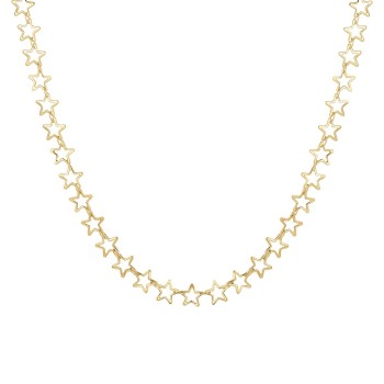 Luca Barra Collana Donna in Acciaio IP GOLD con Stelle CK2244