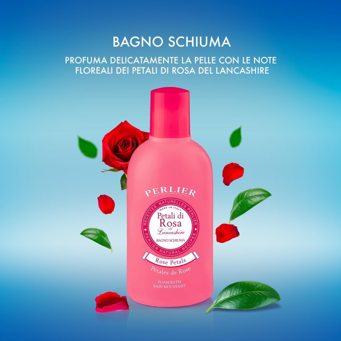 Perlier Petali di Rosa Bagno Schiuma 500ml | Rosa del Lancashire