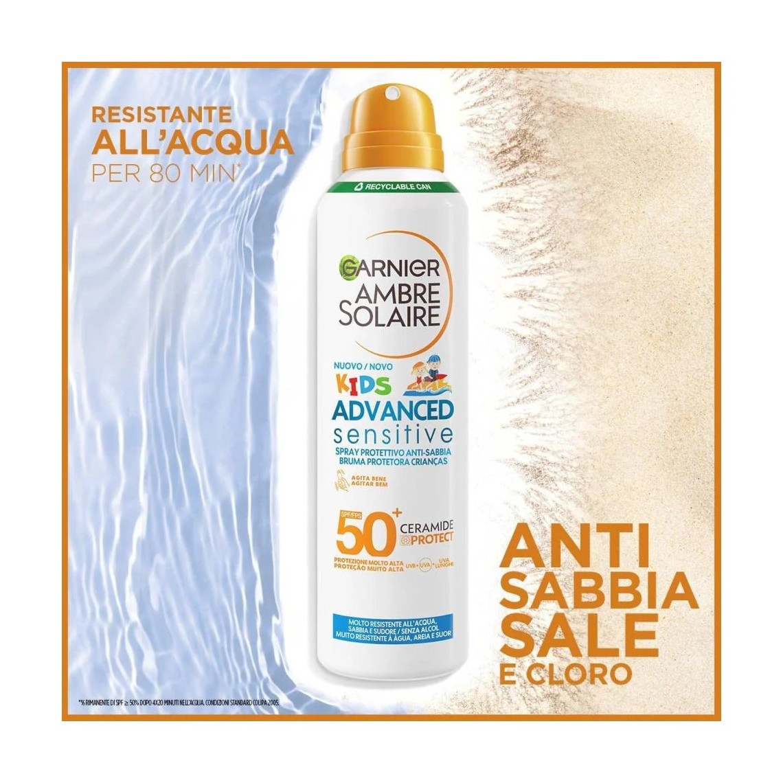 Garnier Kids Sensitive Spray Anti-Sabbia SPF50+ 150ml | Garnier