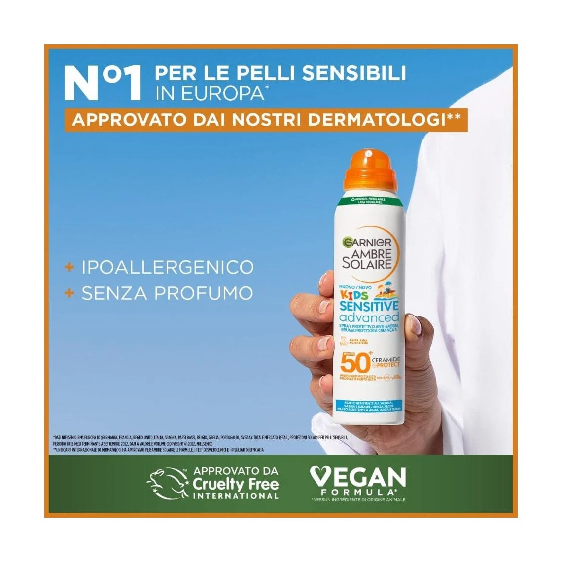 Garnier Kids Sensitive Spray Anti-Sabbia SPF50+ 150ml | Garnier