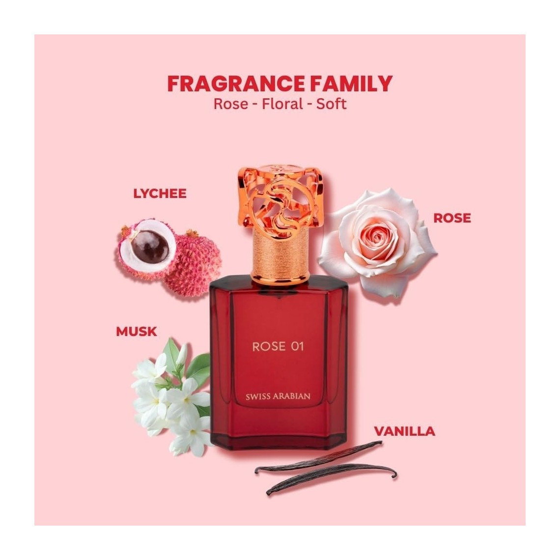 Swiss Arabian Rose 01 Extrait de Parfum 50ml | Profumo Unisex