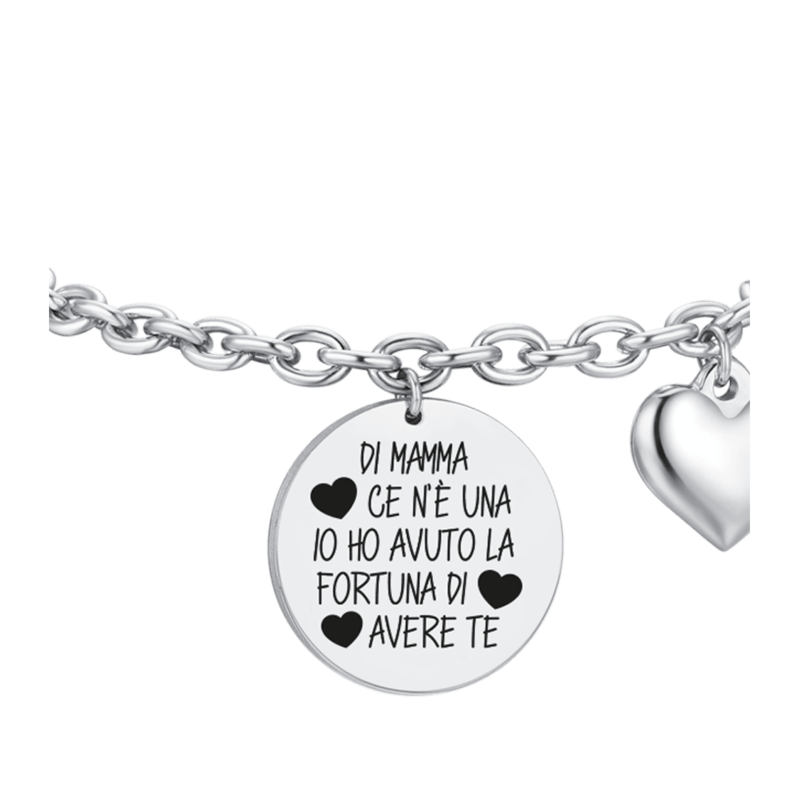 BRACCIALE DONNA IN ACCIAIO DI MAMMA CE N'E' UNA IO HO AVUTO LA FORTUNA DI AVERE