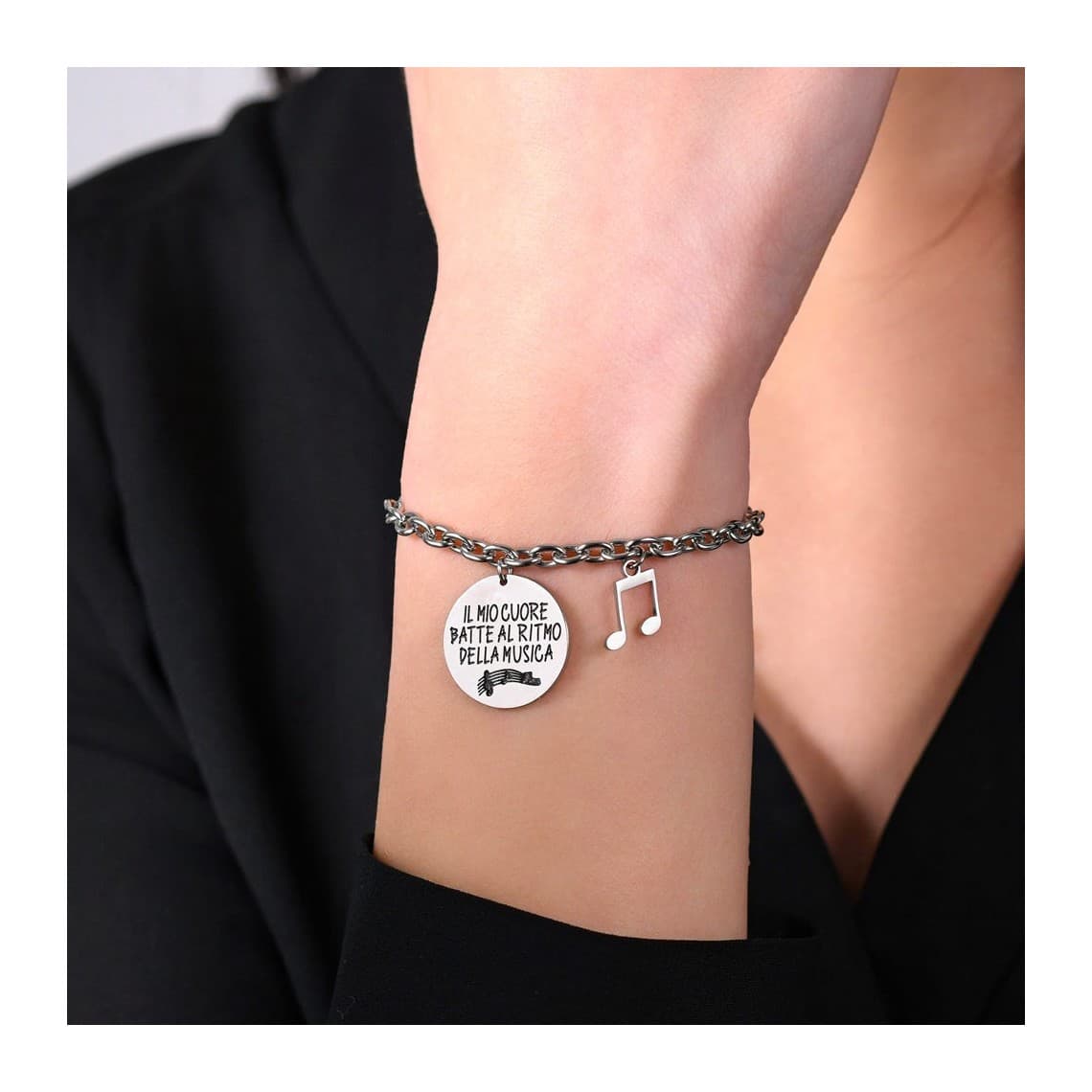 BRACCIALE DONNA IN ACCIAIO NOTA MUSICALE