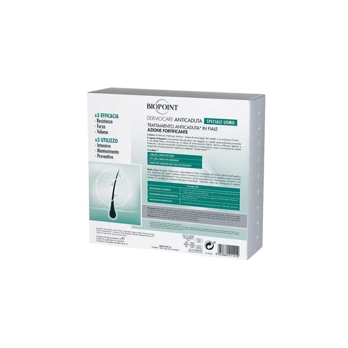 Biopoint Dermocare Anticaduta Uomo Fiale 20x6ml