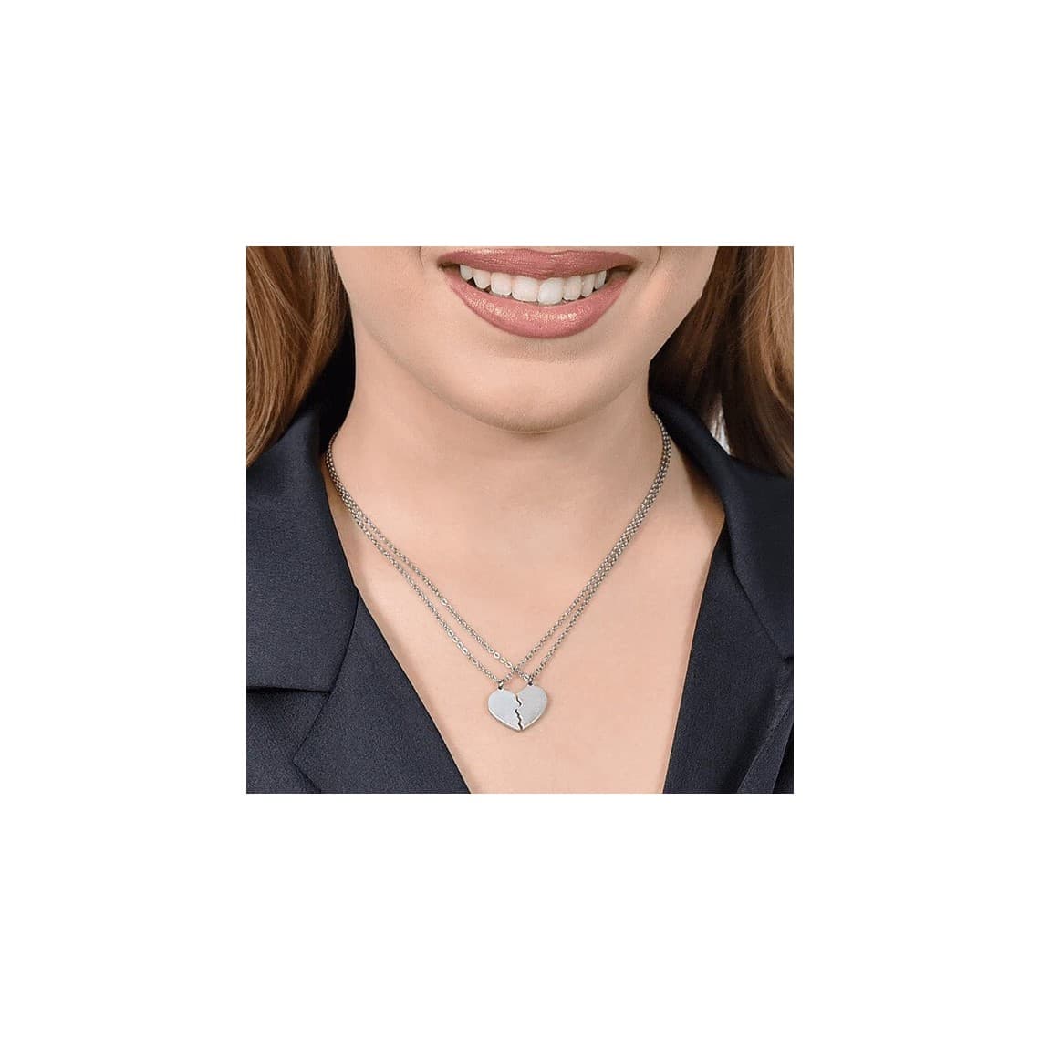 Collana Coppia in acciaio con Cuore CK1969