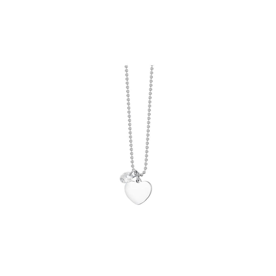 Collana Donna in acciaio con Cuore e Zircone Bianco CK1970