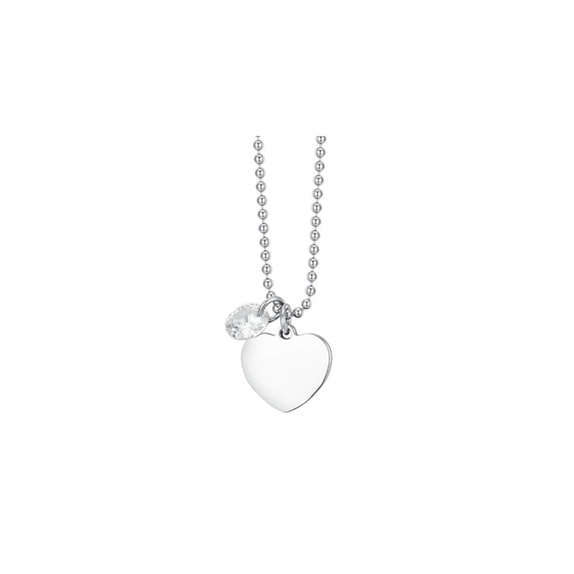 Collana Donna in acciaio con Cuore e Zircone Bianco CK1970