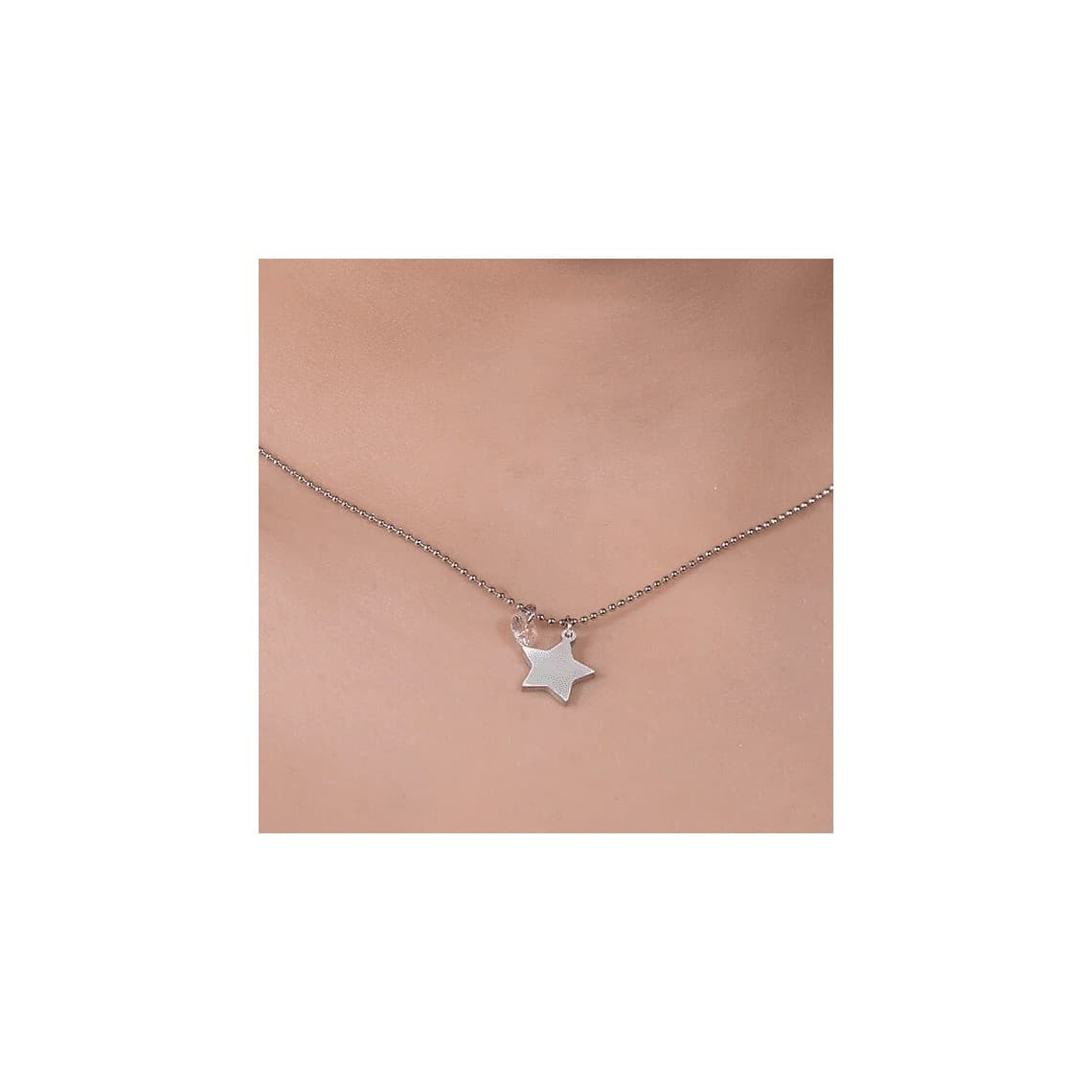 Collana Donna in acciaio con Stella e Zircone Rosa CK1971