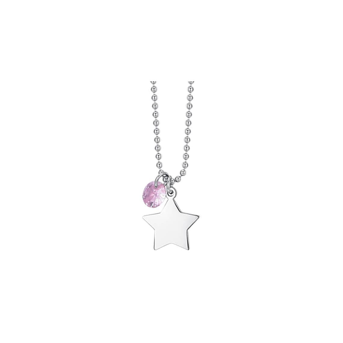Collana Donna in acciaio con Stella e Zircone Rosa CK1971
