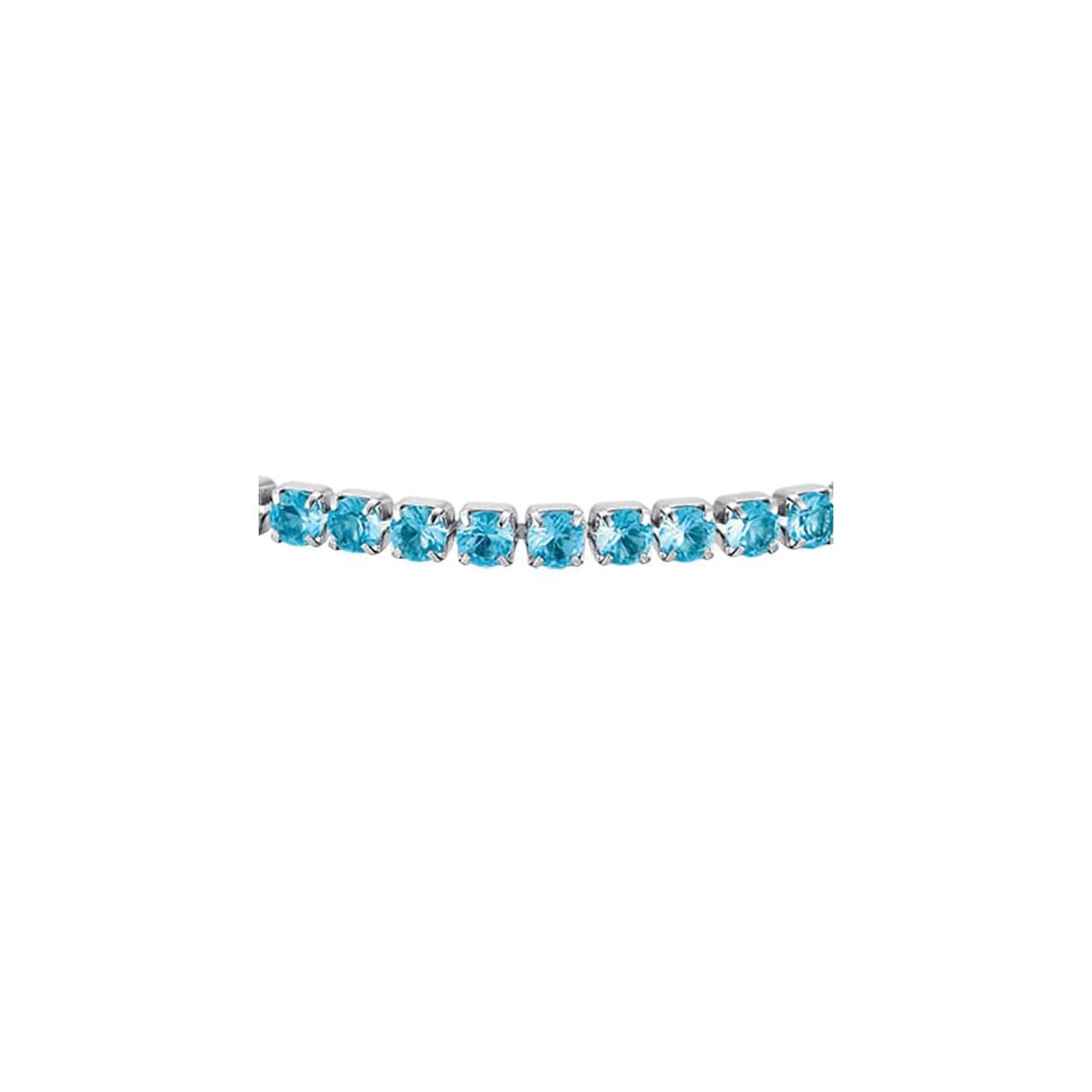 BRACCIALE TENNIS DONNA IN ACCIAIO CON CRISTALLI AZZURRI