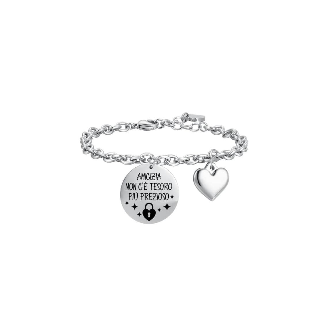 LUCA BARRA BRACCIALE DONNA IN ACCIAIO AMICIZIA NON C'E' TESORO PIù PREZIOSO