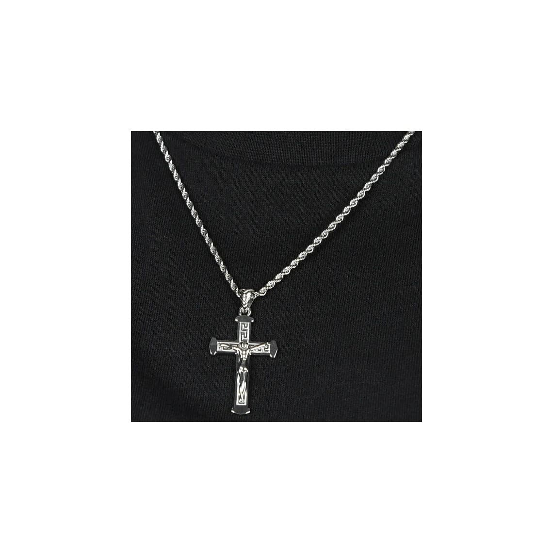 COLLANA UOMO IN ACCIAIO CON CROCEFISSO