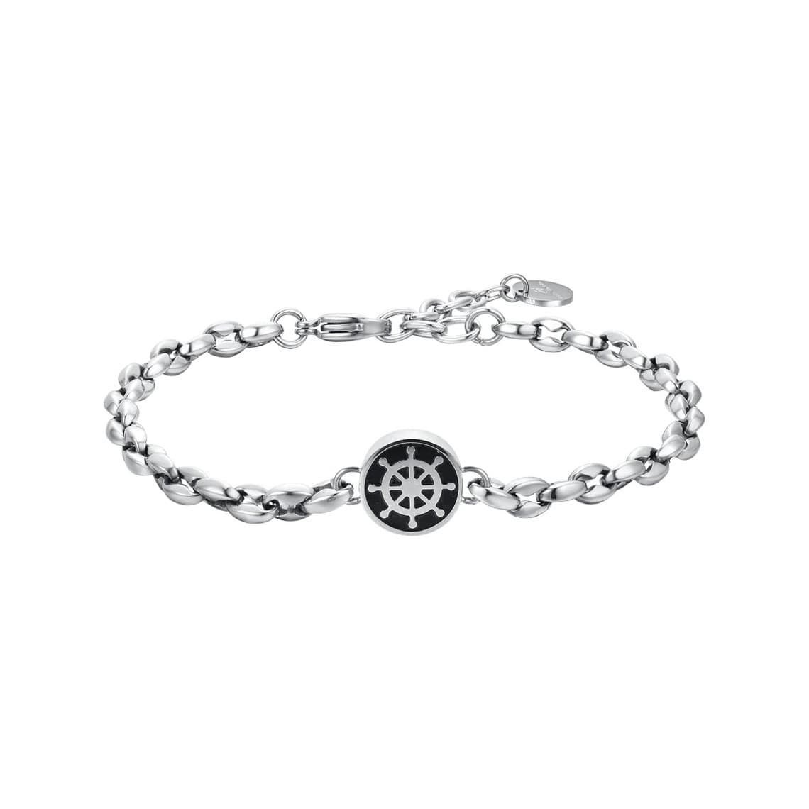 LUCA BARRA BRACCIALE UOMO IN ACCIAIO CON TIMONE
