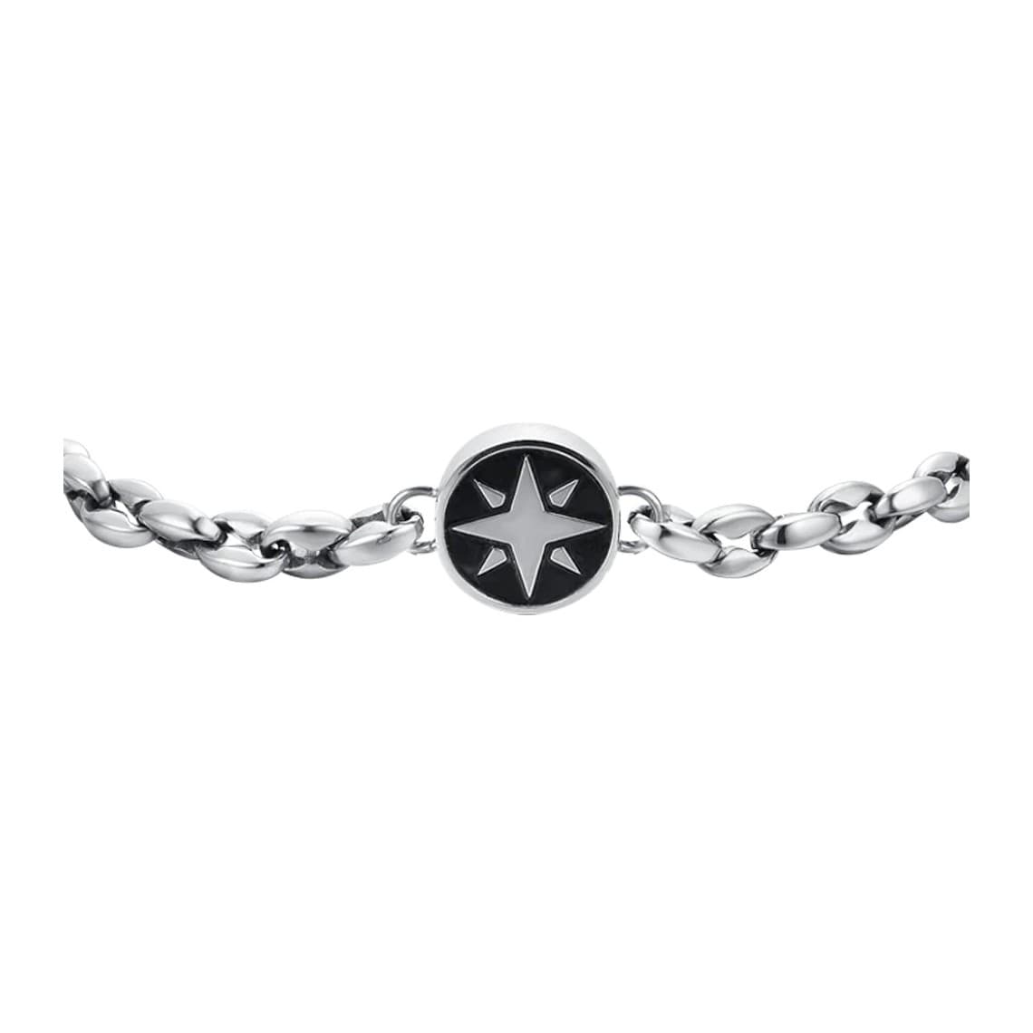 BRACCIALE UOMO IN ACCIAIO CON ROSA DEI VENTI