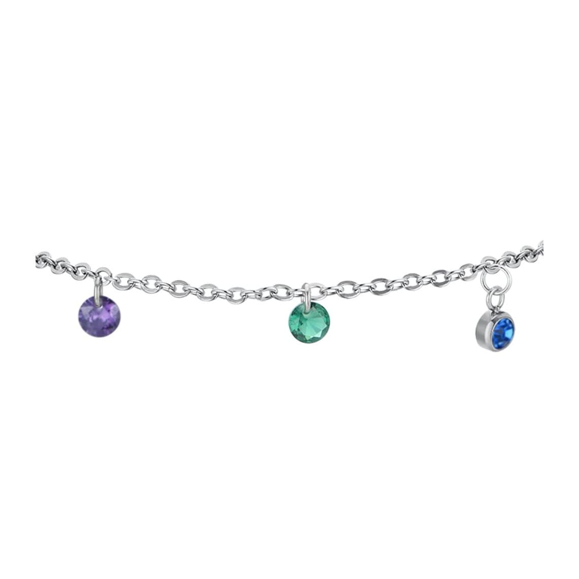 BRACCIALE DONNA IN ACCIAIO CRISTALLI MULTICOLOR