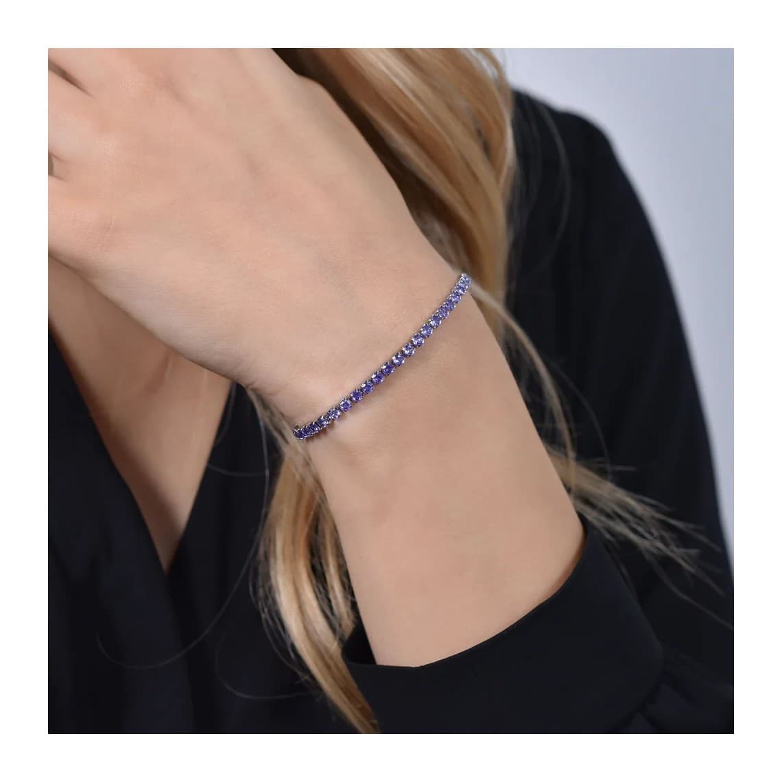 BRACCIALE TENNIS DONNA CRISTALLI VIOLA