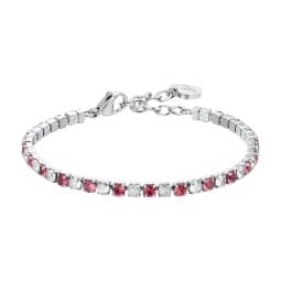 LUCA BARRA BRACCIALE TENNIS DONNA CRISTALLI ROSSI E BIANCHI