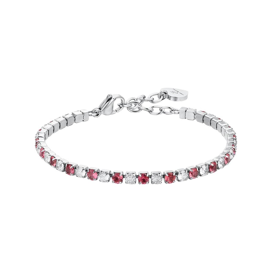 LUCA BARRA BRACCIALE TENNIS DONNA CRISTALLI ROSSI E BIANCHI