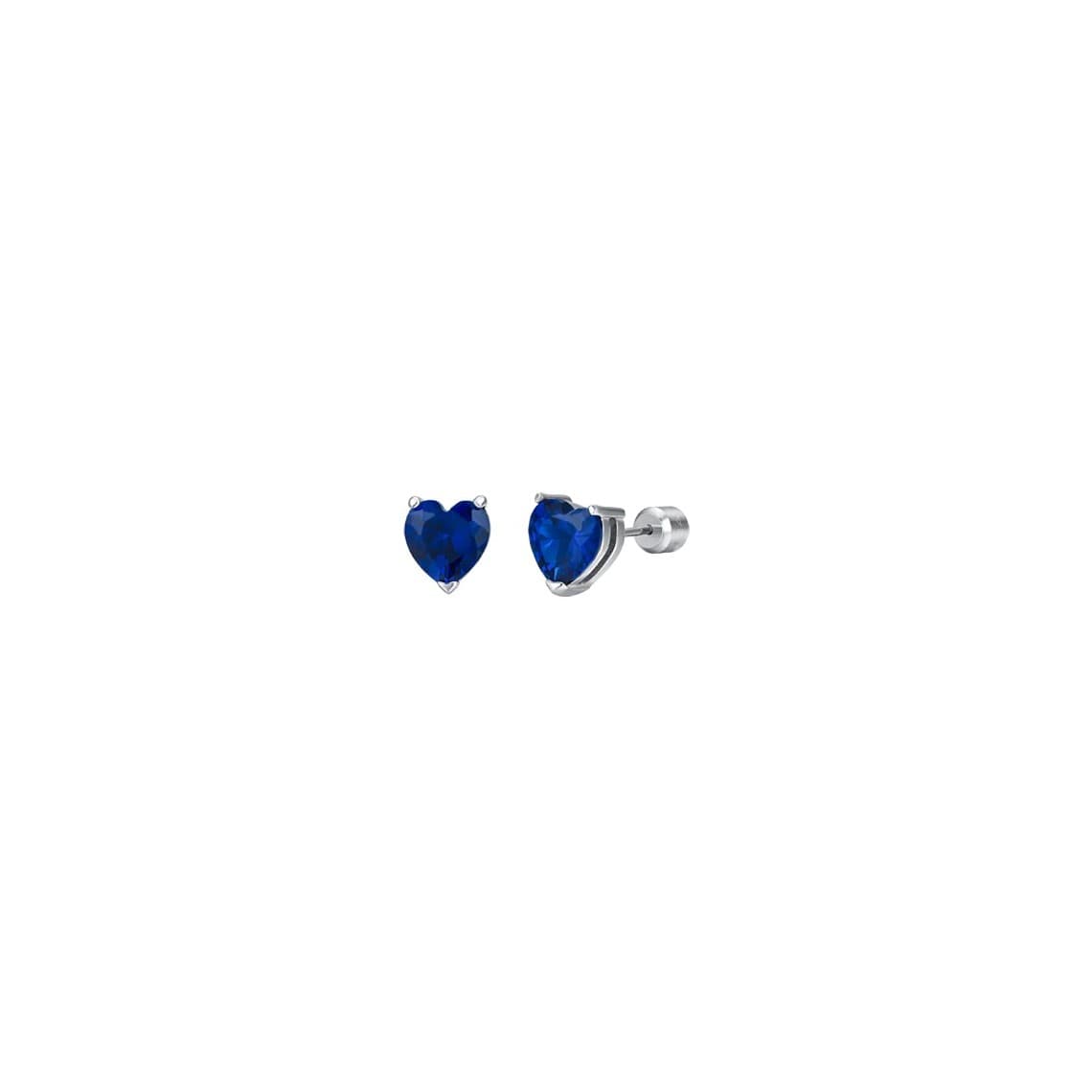 LUCA BARRA ORECCHINI DONNA IN ACCIAIO CON CUORI CRISTALLI BLU