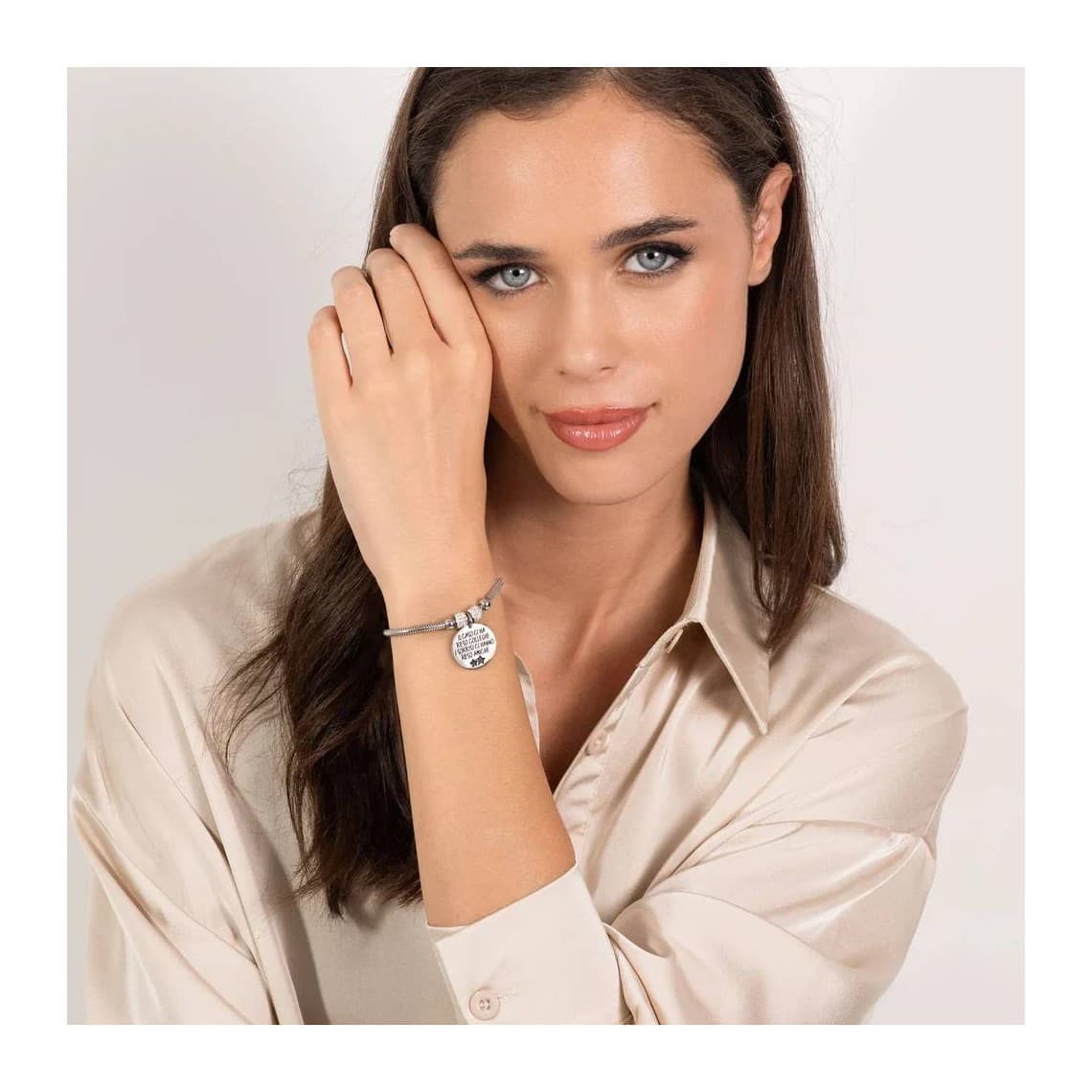 BRACCIALE DONNA IN ACCIAIO IL CASO CI HA RESO COLLEGHE I SORRISI CI HANNO RESO A