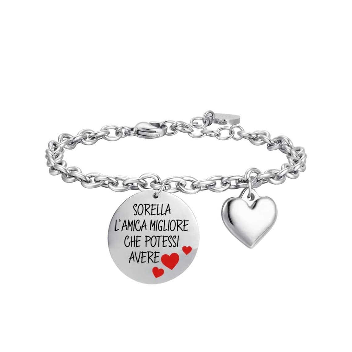 LUCA BARRA BRACCIALE DONNA IN ACCIAIO SORELLA L'AMICA MIGLIORE CHE POTESSI AVERE