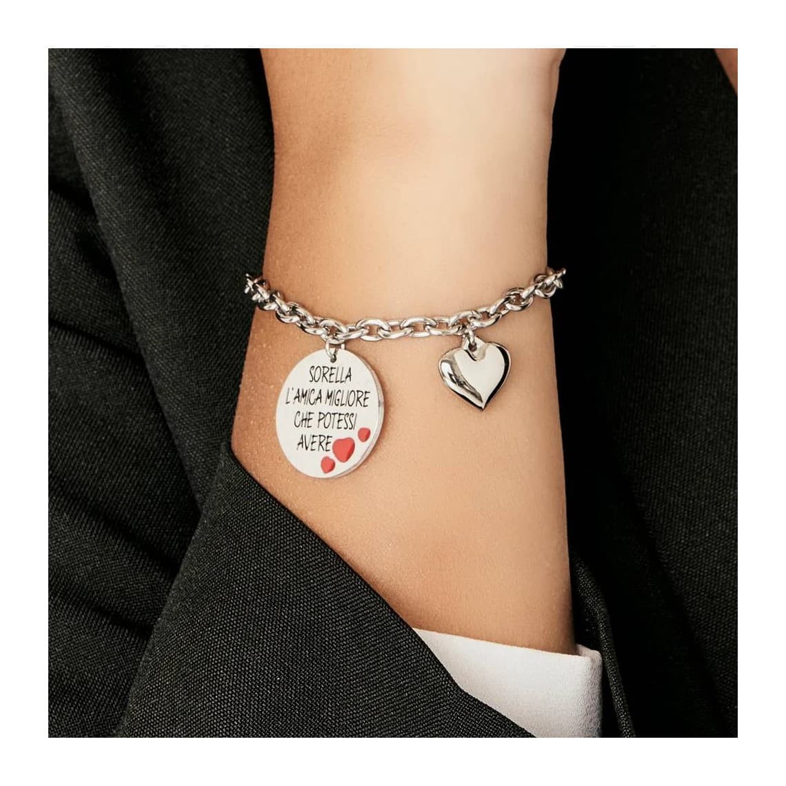 BRACCIALE DONNA IN ACCIAIO SORELLA L'AMICA MIGLIORE CHE POTESSI AVERE