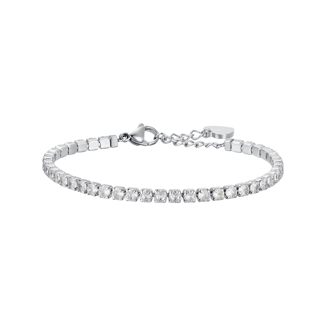 LUCA BARRA BRACCIALE TENNIS DONNA IN ACCIAIO IP GOLD CON CRISTALLI BIANCHI DA 4 MM