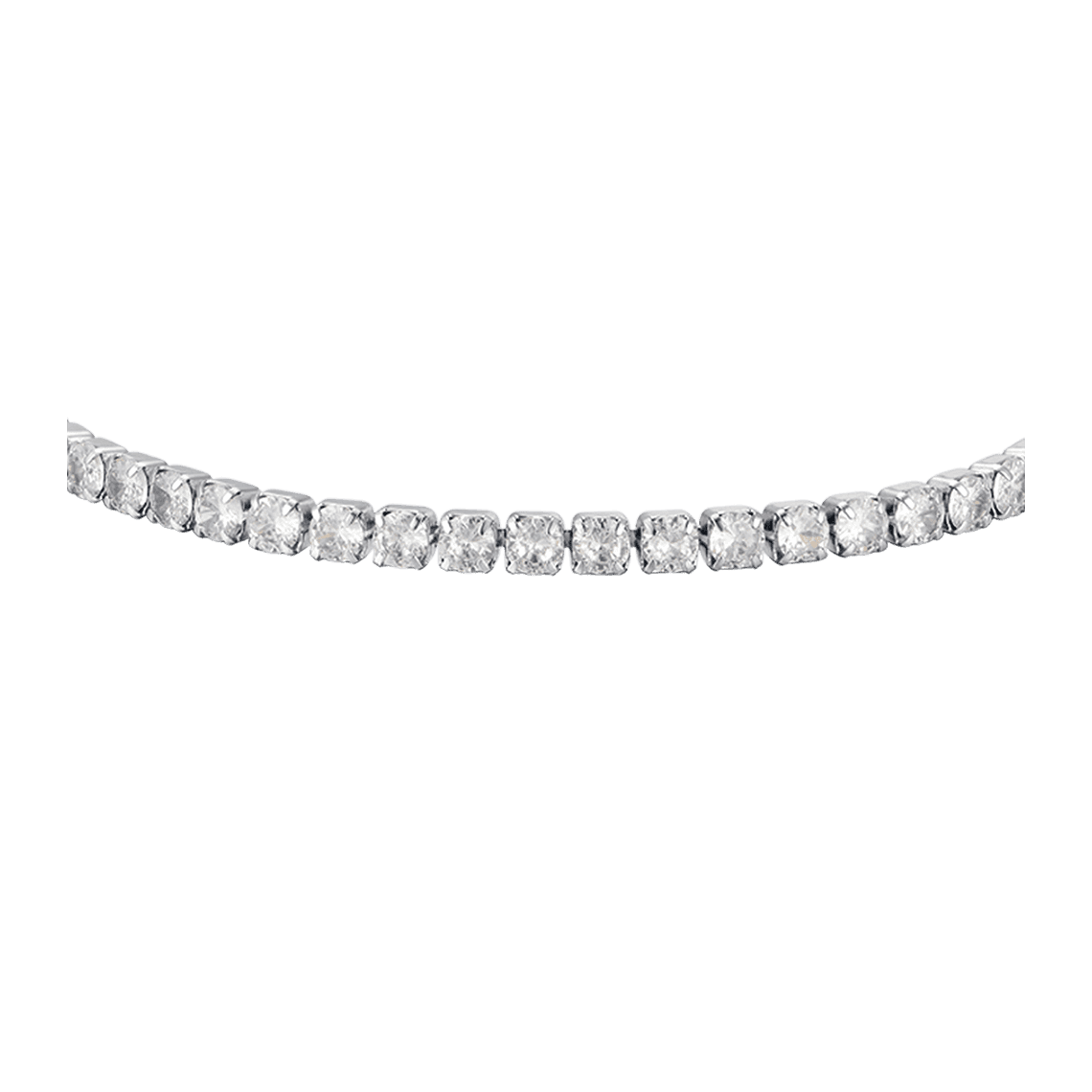 BRACCIALE TENNIS DONNA IN ACCIAIO IP GOLD CON CRISTALLI BIANCHI DA 4 MM