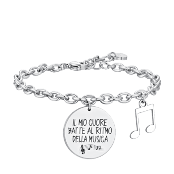 LUCA BARRA BRACCIALE DONNA IN ACCIAIO NOTA MUSICALE