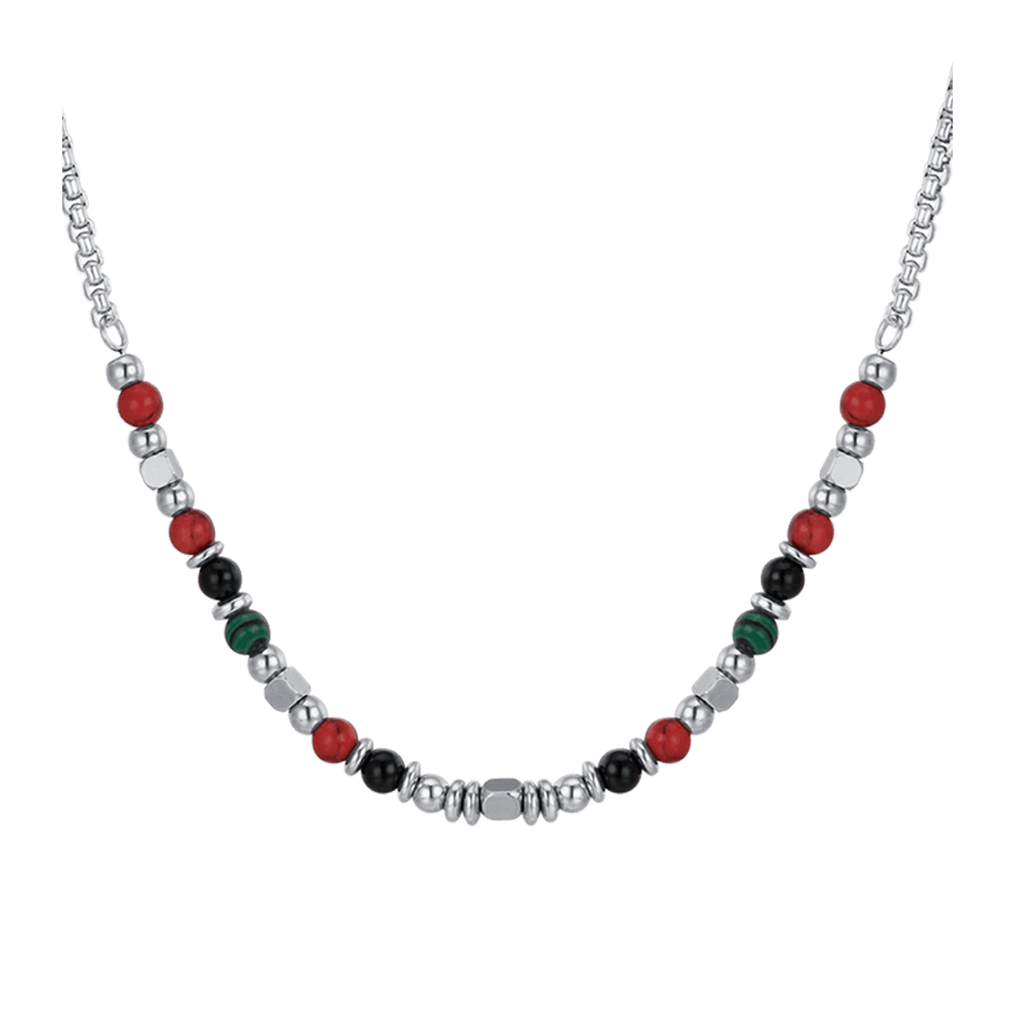 COLLANA BAMBINO IN ACCIAIO CON PIETRE MULTICOLOR