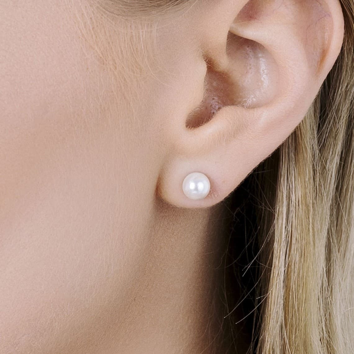 ORECCHINI DI PERLE DONNA IN ACCIAIO - 6MM